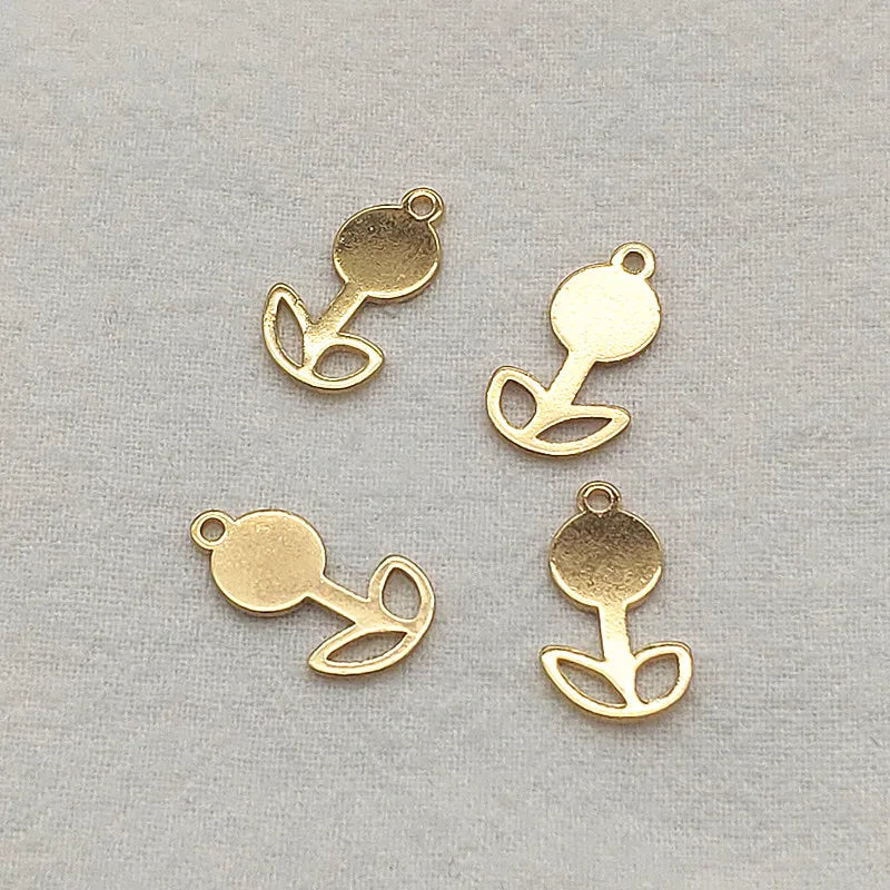 100pcs Brass Flower Charm Earrings DIY Jewelry Findings