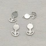 100pcs Brass Flower Charm Earrings DIY Jewelry Findings
