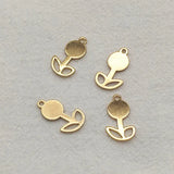 100pcs Brass Flower Charm Earrings DIY Jewelry Findings