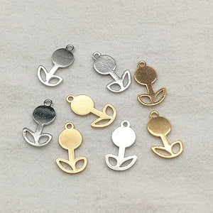 100pcs Brass Flower Charm Earrings DIY Jewelry Findings