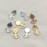 100pcs Brass Flower Charm Earrings DIY Jewelry Findings
