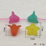 800pcs Clear Flower Frosted Beads Jewelry DIY Parts