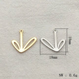 Brass Leaf-Shape Charm Pendants for Earrings DIY, 100pcs