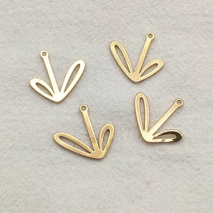 Brass Leaf-Shape Charm Pendants for Earrings DIY, 100pcs