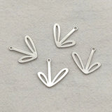 Brass Leaf-Shape Charm Pendants for Earrings DIY, 100pcs