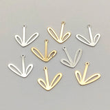 Brass Leaf-Shape Charm Pendants for Earrings DIY, 100pcs
