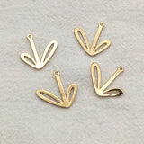 Brass Leaf-Shape Charm Pendants for Earrings DIY, 100pcs