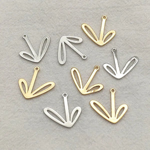 Brass Leaf-Shape Charm Pendants for Earrings DIY, 100pcs