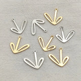 Brass Leaf-Shape Charm Pendants for Earrings DIY, 100pcs