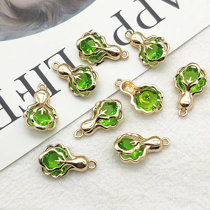 Crystal Pendant Copper Charm For DIY Jewelry Making