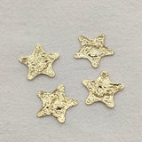 100pcs Brass Wrinkle Star Charm Pendant DIY Jewelry Findings