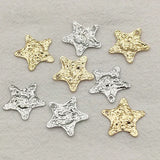 100pcs Brass Wrinkle Star Charm Pendant DIY Jewelry Findings