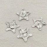 100pcs Brass Wrinkle Star Charm Pendant DIY Jewelry Findings