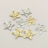 100pcs Brass Wrinkle Star Charm Pendant DIY Jewelry Findings