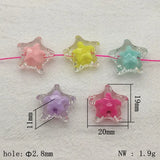 ARRIVAL! 19x20mm 250pcs Clear Star Beads Jewelry Findings DIY Accessories