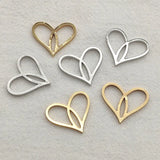 Heart-Shape Brass Pendants 50pcs for Earrings DIY