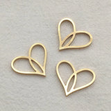 Heart-Shape Brass Pendants 50pcs for Earrings DIY