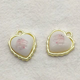 Heart Charm Pendant for DIY Jewelry Making, Pack of 50