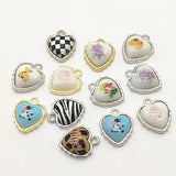Heart Charm Pendant for DIY Jewelry Making, Pack of 50