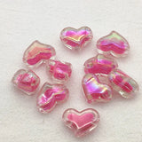210pcs Aurora Clear Heart Beads Jewelry DIY Parts