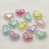 210pcs Aurora Clear Heart Beads Jewelry DIY Parts