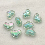210pcs Aurora Clear Heart Beads Jewelry DIY Parts