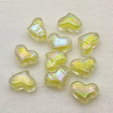 210pcs Aurora Clear Heart Beads Jewelry DIY Parts