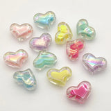 210pcs Aurora Clear Heart Beads Jewelry DIY Parts