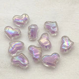 210pcs Aurora Clear Heart Beads Jewelry DIY Parts