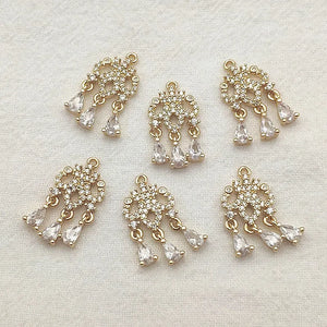 Copper Cubic Zirconia Charm For DIY Jewelry - 30pcs/Set
