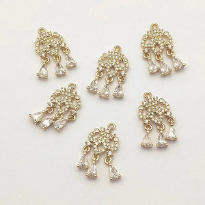 Copper Cubic Zirconia Charm For DIY Jewelry - 30pcs/Set