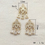 Copper Cubic Zirconia Charm For DIY Jewelry - 30pcs/Set