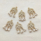 Copper Cubic Zirconia Charm For DIY Jewelry - 30pcs/Set