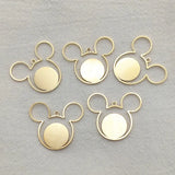 50pcs Brass Pendants Cat Head Charm for DIY Jewelry
