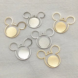 50pcs Brass Pendants Cat Head Charm for DIY Jewelry