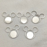 50pcs Brass Pendants Cat Head Charm for DIY Jewelry