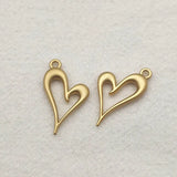 Heart Charm Pendant for Necklace Earrings DIY Parts