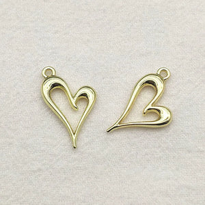 Heart Charm Pendant for Necklace Earrings DIY Parts