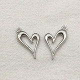 Heart Charm Pendant for Necklace Earrings DIY Parts