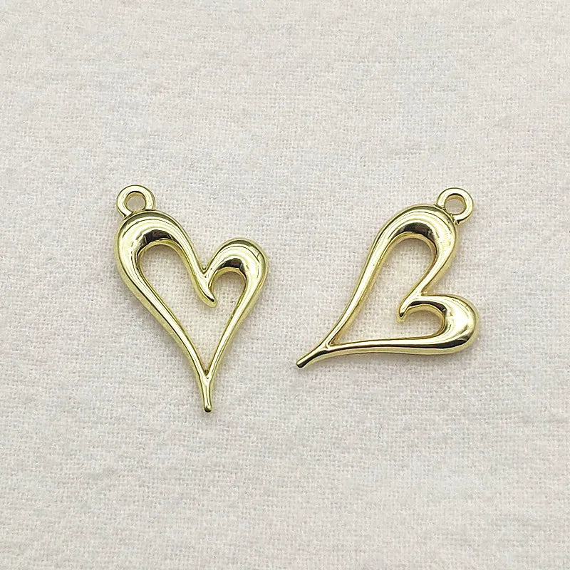 Heart Charm Pendant for Necklace Earrings DIY Parts