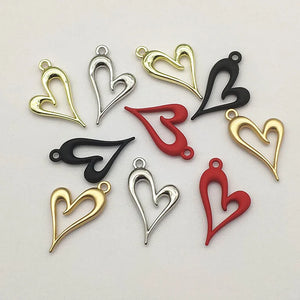 Heart Charm Pendant for Necklace Earrings DIY Parts