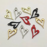 Heart Charm Pendant for Necklace Earrings DIY Parts