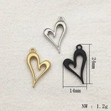 Heart Charm Pendant for Necklace Earrings DIY Parts