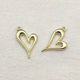 Heart Charm Pendant for Necklace Earrings DIY Parts