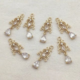 ARRIVAL! Cubic Zirconia Drop Charm For DIY Jewelry - 50pcs