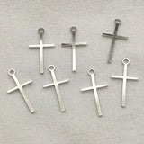 Brass Cross-Shape Charm Pendants 100pcs