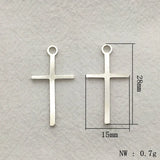 Brass Cross-Shape Charm Pendants 100pcs
