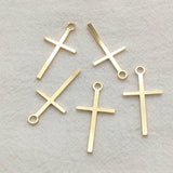 Brass Cross-Shape Charm Pendants 100pcs