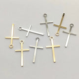 Brass Cross-Shape Charm Pendants 100pcs