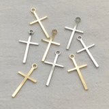 Brass Cross-Shape Charm Pendants 100pcs